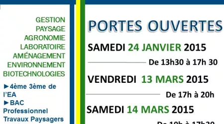 PORTES OUVERTES : Samedi 24 Janvier de 13h30 à 17h30