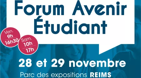 Retrouvez-nous au Forum Avenir Etudiant de Reims les 28 et 29.11 !