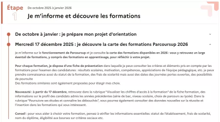 Parcoursup Etape 1 : Je m'informe et découvre les formations