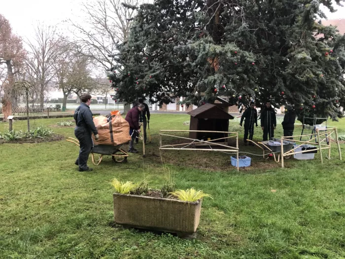 Installation de la crèche...